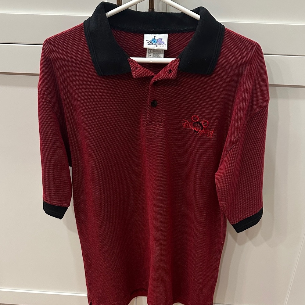 Disneyland Resort Men's Polo Shirt - Red and Black Medium